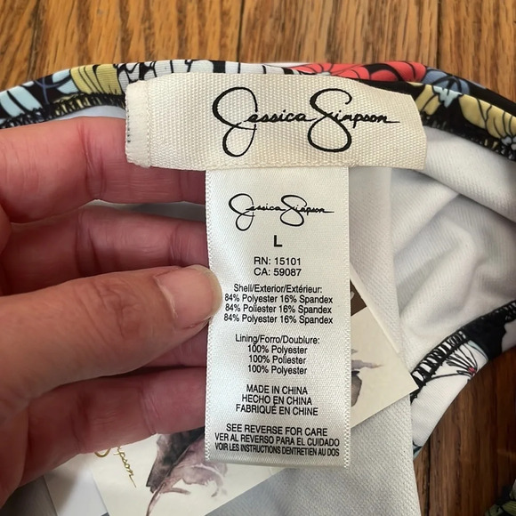 Jessica Simpson Tropical Punch Side-Tie Hipster Bikini Bottoms size Large NWT - Picture 6 of 7